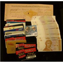 (22) Old Credit Card Style cards including "Shakey's Pizza & Buffet", (many were issued to Dr. Carbe