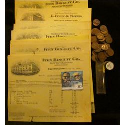 Over One dozen invoices dated 1912-1919 from  The Snow White Bakery L. Iten Biscuit Co. Snow White B