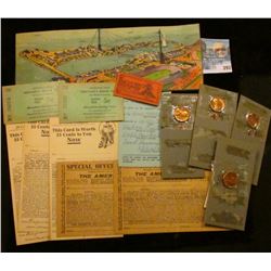 Pair of Muscatine, Iowa  Merchant's Bridge Ticket for Illinois Residents Good For 5c  scrip; cardboa