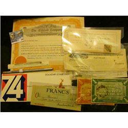 "Repass Automobile Company Waterloo, Iowa" advertising ruler; "Amtrak" advertising pencil; Souvenir 