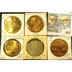 1873-1973 Montour, Ia. Centennial Medal, white metal, BU; May 15, 1968 Charles City, Iowa Tornado Me