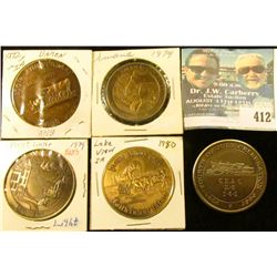 1908-1982 "C. B. & Q R-5 2-6-2" Creston, Iowa Railroad Medal; 1880-1980 Lakeview, Iowa Centennial Me