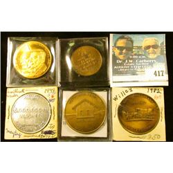 1882-1982 Willey, Iowa Centennial Medal, brass, 39mm, BU; 1875-1975 Bussey, Iowa Centennial Medal, b