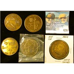 1873-1973 Adair, Iowa Centennial Brass Medal, BU; "125 in 1995" Ogden, Illinois Brass Medal, 39mm, B