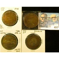 (4) Different Iowa Diamond Jubilee Medals, includes: Bloomfield, Kanawha, Fenton, & Dike, Iowa.