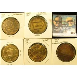 (5) Different Iowa Centennial Medals, includes: Underwood, Webster City, Livermore, Oxford, & Clare,