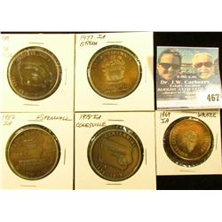 (5) Different Iowa Centennial Medals, includes: Conesville, Aspinwall, Breda, Hansell, & Waukee, Iow