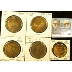 (5) Different Iowa Centennial Medals, includes: Arthur, Williams, Wayland, Ida Grove, & Burt, Iowa.