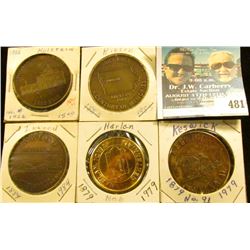 (5) Different Iowa Centennial Medals, includes: Keswick #91, Inwood, Hinton, Holstein *1906, & Harla