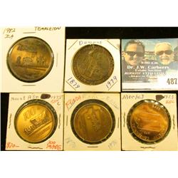 (5) Different Iowa Centennial Medals, includes: Morley, Fonda, Mount Ayr, Dumont, & Templeton, Iowa.