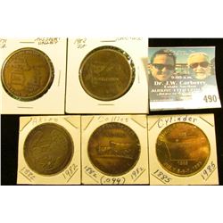 (5) Different Iowa Centennial Medals, includes: Cylinder, Collins #099, Akron, Yorktown, & Missouri 