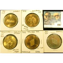 June 19, 1962 Mason City, Iowa "Music Man" 39mm, Brass medallion, BU; 1969 Red Rock Dam, Knoxville, 