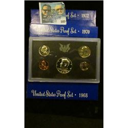 1968 S, 1970 S, AND 1972 S PROOF SETS.  THE HALF DOLLARS IN THE 1968 AND 1970 SETS ARE 40% SILVER