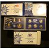Image 1 : 2000 S PROOF STATE QUARTER SET, 2001 S PROOF SET, AND 2005 S PROOF SETS