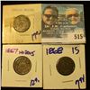 Image 1 : 1866, 1868,  AND 1867 NO RAYS SHIELD NICKELS