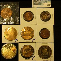EXONUMIA LOT INCLUDES CALVIN COOLIDGE TOKEN, RONALD REAGAN MEDAL, MINT MEDAL, STAUTE OF LIBERTY MEDA