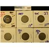 Image 1 : 1876 SHIELD NICKEL, 1887 SEMI KEY DATE V NICKEL, TWO 1912-D V NICKELS, AND 1911 V NICKEL