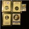Image 1 : (3) SILVER ENHANCED SACAGAWEA DOLLARS, AND REPLICA 1794 FLOWING HAIR DOLLAR