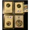 Image 2 : (3) SILVER ENHANCED SACAGAWEA DOLLARS, AND REPLICA 1794 FLOWING HAIR DOLLAR