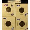 Image 1 : 1878 PLUS THREE 1909 INDIAN HEAD CENTS