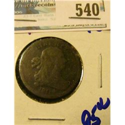 1804 DRAPED BUST HALF CENT.  THE REVERSE IS ROTATED TO THE RIGHT