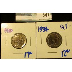 1930 AND 1934 BUFFALO NICKELS