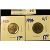 Image 1 : 1930 AND 1934 BUFFALO NICKELS