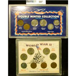 DOUBLE MINTED COIN COLLECTION.  THID SET HAS A 1909 ININAN HEAD CENT, 1909 WHEAT CENT, 1938 BUFFALO 