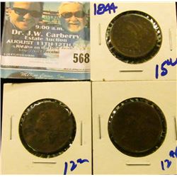 1844 AND TWO NO DATE LARGE CENTS