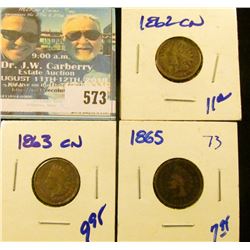1862-CN, 1863-CN, AND 1865 INDIAN HEAD CENTS