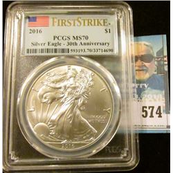 2016 AMERICAN SILVER EAGLE GRADED MS 7O FIRST STRIKE BY PCGS