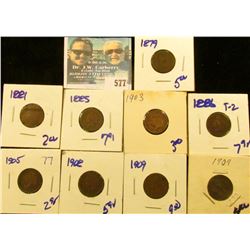 INDIAN HEAD CENT LOT INCLUDES 1909, 1908, 1886 TYPE 2, 1879, 1909, 1903, 1881, 1885, AND 1905