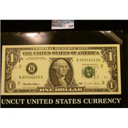 UNCUT SHEET OF FOUR 1995 ONE DOLLAR NOTES