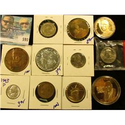 HODGEPODGE COIN LOT INCLUDES OBAMA MEDAL, 1979-D SUSAN B ANTHONY DOLLAR FROM MINT SET, IKE MEDAL, ST
