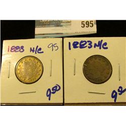 1883 NO CENTS V NICKEL AND GOLD 1883 NO CENTS RACKETTEER NICKEL
