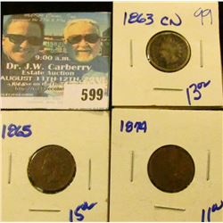 1863-CN, 1865, AND 1874 INDIAN HEAD CENTS