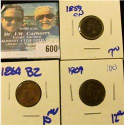 1859-CN, 1864, AND 1909 INDIAN HEAD CENTS