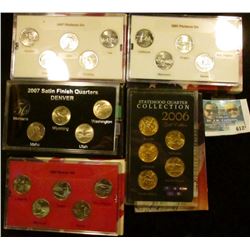 2005 PLATINUM EDITION STATE QUARTER SET, 2007 SATIN FINISH STATE QUARTER SET, 2006 GOLD PLATED STATE
