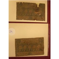 TWO FIFTY CENT POSTAL CURRENCY FRACTIONAL NOTES WITH GEORGE WASHINGTON