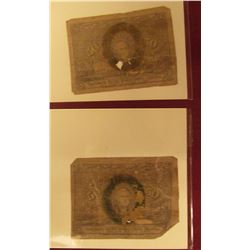 TWO FIFTY CENT POSTAL CURRENCY FRACTIONAL NOTES WITH GEORGE WASHINGTON