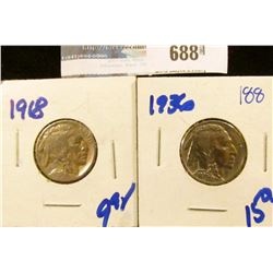 1918 AND 1936 BUFFALO NICKELS
