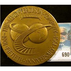 THE ALVEY FERGUSON COMPANY 50TH ANNIVERSARY THREE INCH BRONZE MEDAL DATED 1951.  "COMMEMORATING A HA