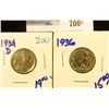 Image 1 : 1934-D AND 1936 BUFFALO NICKELS