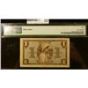 Image 2 : ONE DOLLAR MILITARY PAYMENT CERTIFICATE SERIES 521 GRADED ALMOST UNCIRCULATED BY PMG