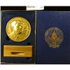 Image 1 : THE OFFICIAL BRONZE 2 AND A HALF INCH RONALD REAGAN/ GEORGE BUSH INAUGURATION MEDAL WITH STAND