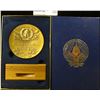 Image 2 : THE OFFICIAL BRONZE 2 AND A HALF INCH RONALD REAGAN/ GEORGE BUSH INAUGURATION MEDAL WITH STAND