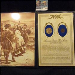 COLORIZED 1976 IKE DOLLAR WITH BOX, AMERICAN INDIAN HEAD COINS, AND STATUTE OF LIBERTY COMMEMORATIVE