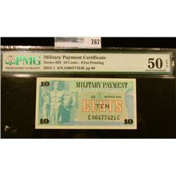 10 CENT MILITARY PAYMENT CERTIFICATE SERIES 692 GRADED ALMOST UNCIRCULATED EXCEPTIONAL PAPER QUALITY