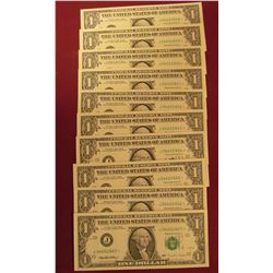 10 CRISP AND CONSECUTIVE ONE DOLLAR STAR NOTES SERIES 1995