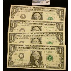 4 CONSECUTIVE SERIES 1988-A ONE DOLLAR STAR NOTES